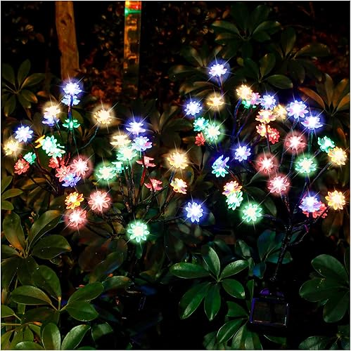 Miniatura 1 de TONULAX Luces solares de jardín luces solares para árbol de paisaje con mayor capacidad solar luces decorativas solares para exteriores para caminos