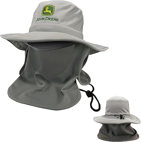 John Deere Sombrero de pescador extraíble para el cuello y máscara