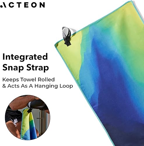 Miniatura 7 de Acteon Toalla de gimnasio de microfibra de secado rápido, paquete de 4 unidades, sin olor, toallas de entrenamiento súper absorbentes, sudor