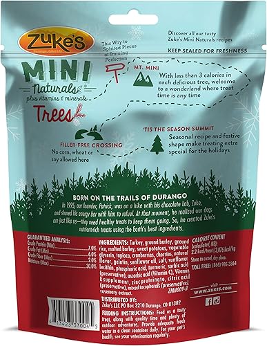 Miniatura 6 de Zuke's Mini Naturals Premios suaves para entrenamiento de perros, árboles, receta de pavo y arándano, bolsa de 5 onzas -