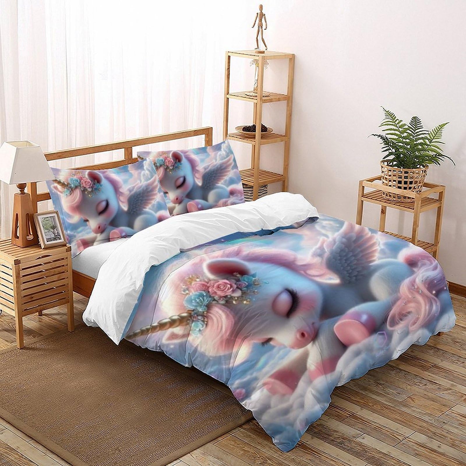 Housse de couette animaux 3D en microfibre respirante et douce avec ses taies