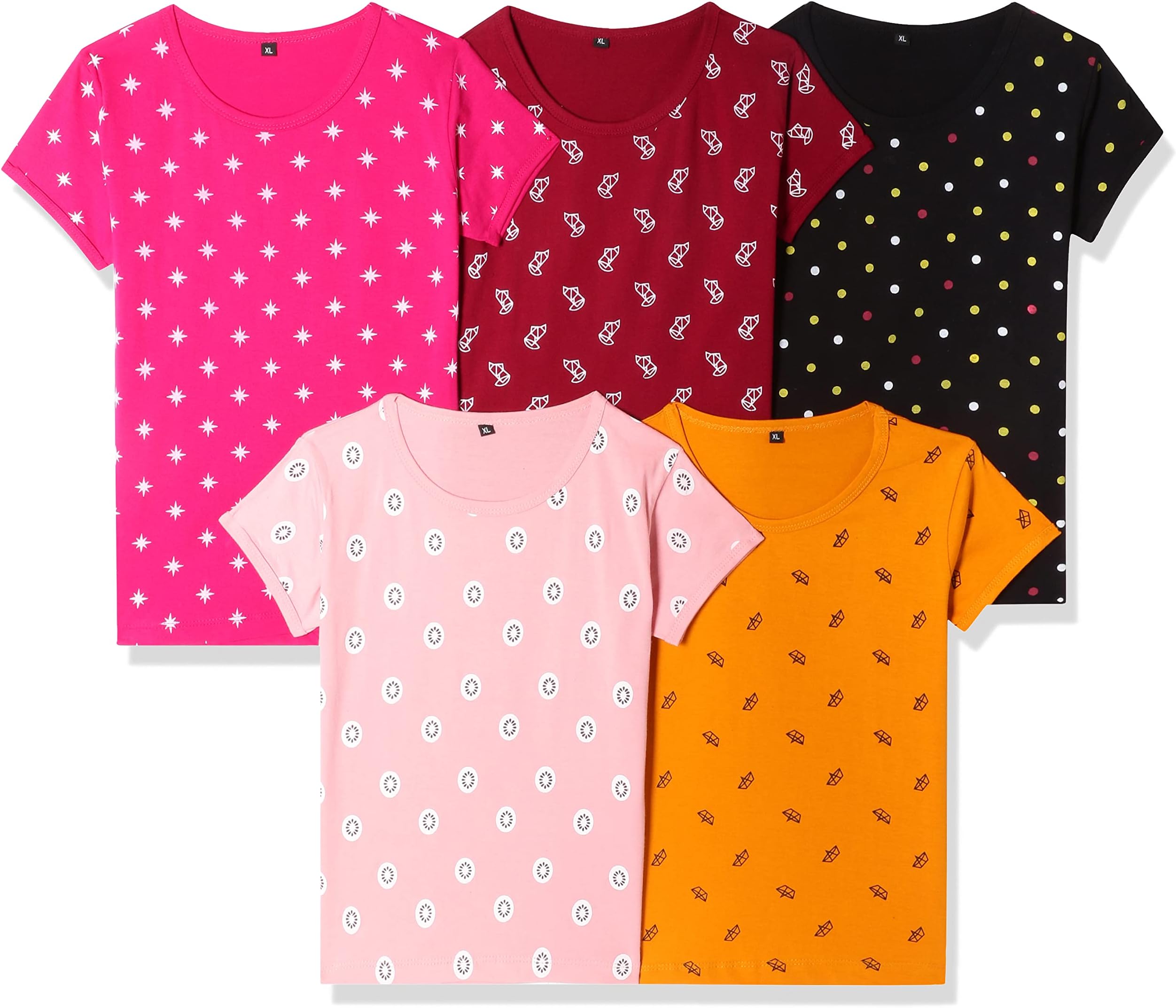 T2FGirls Girls All over Printed Regular Fit T-Shirt T-Shirt