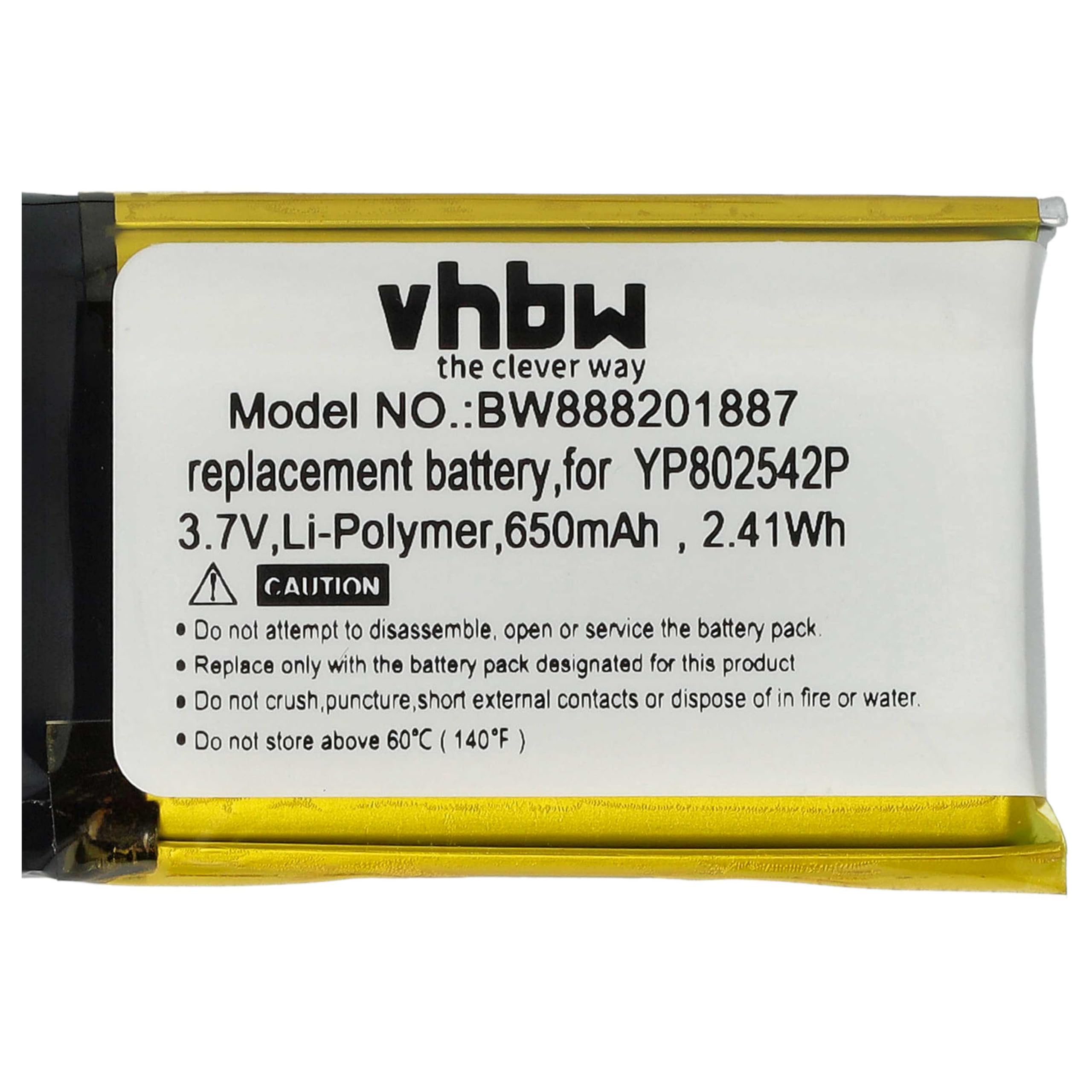 vhbw 2x Bateria Kompatybilna Sena SF1 SMH-20S 10S 20S SF2 SF3 650mAh 3,7V Li-Poly