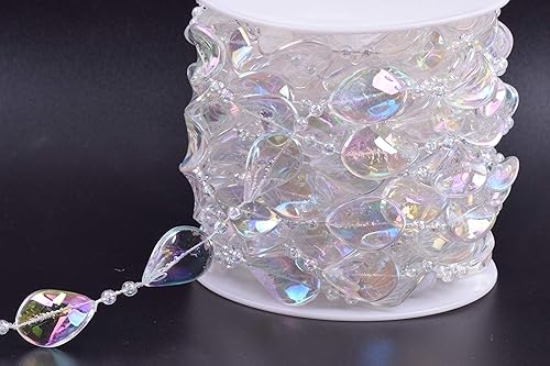 Miniatura 3 de KAOYOO The Roll - Cuentas de cristal transparente de 33 pies (33 pies) para decoración de fiesta de boda (colorido)