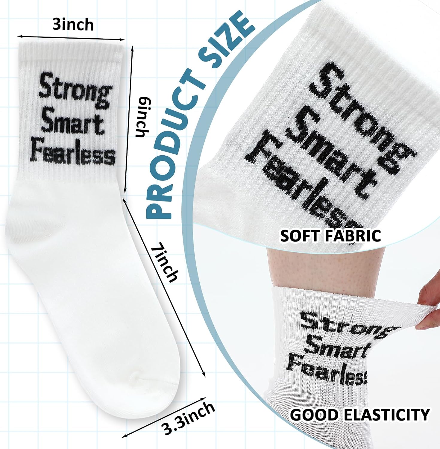 20 Pairs Striped Crew Socks