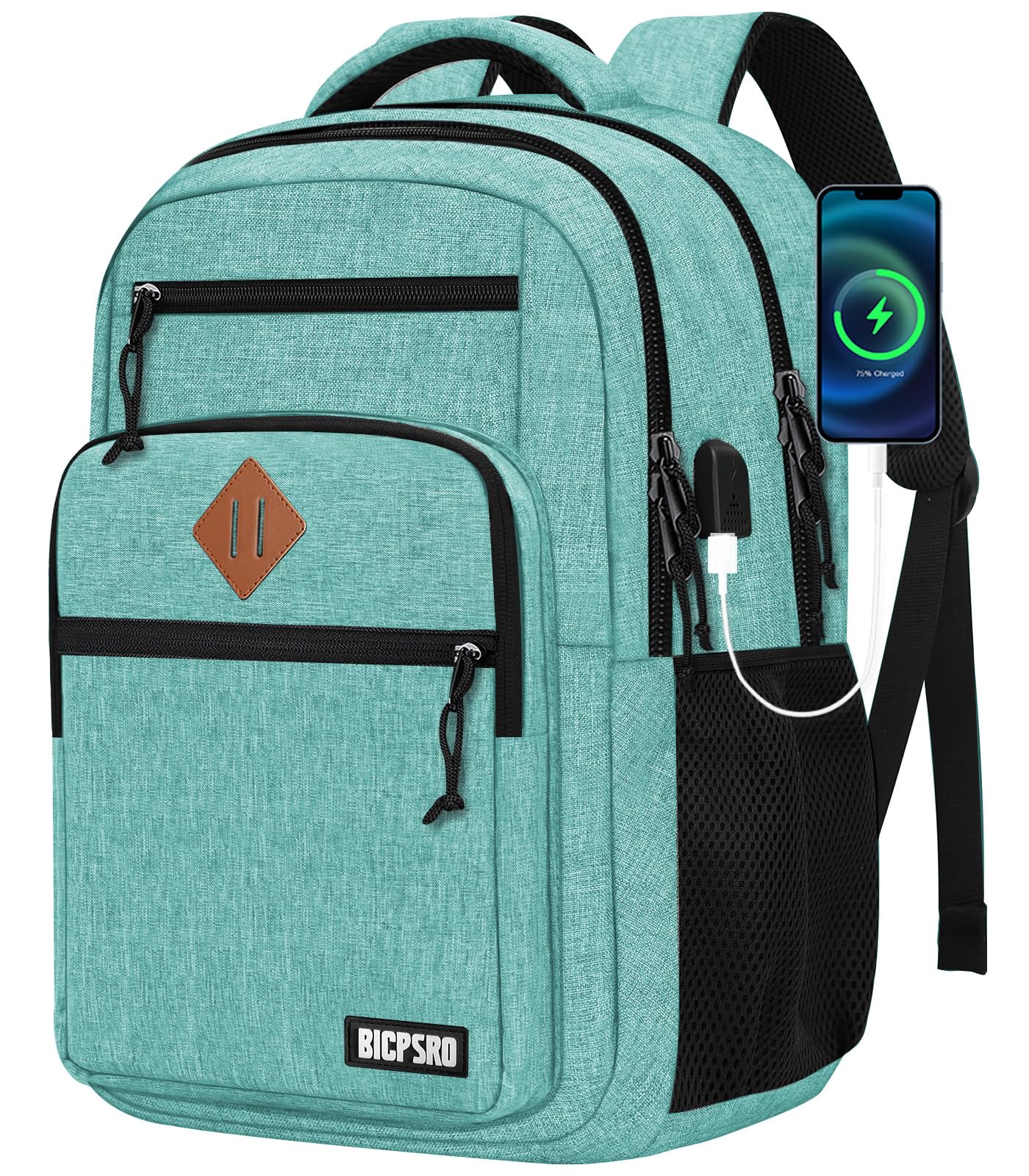 Classic Backpack for Men Women, School Backpack for Girls Boy Teens,15.6 Inch Laptop Bookbag with USB Charger for College High School Work Business