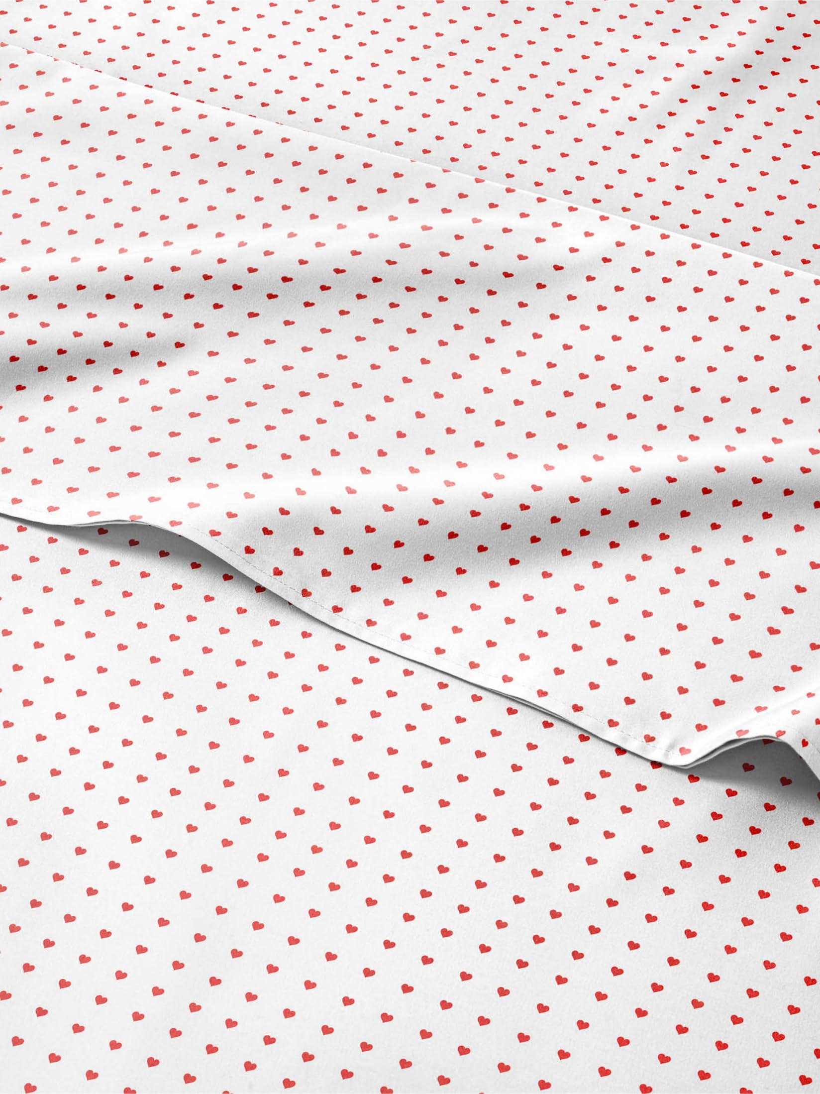 Kids Queen Size Red Hearts Bed Sheets - 4 Piece Kids Red Hearts Sheet Set