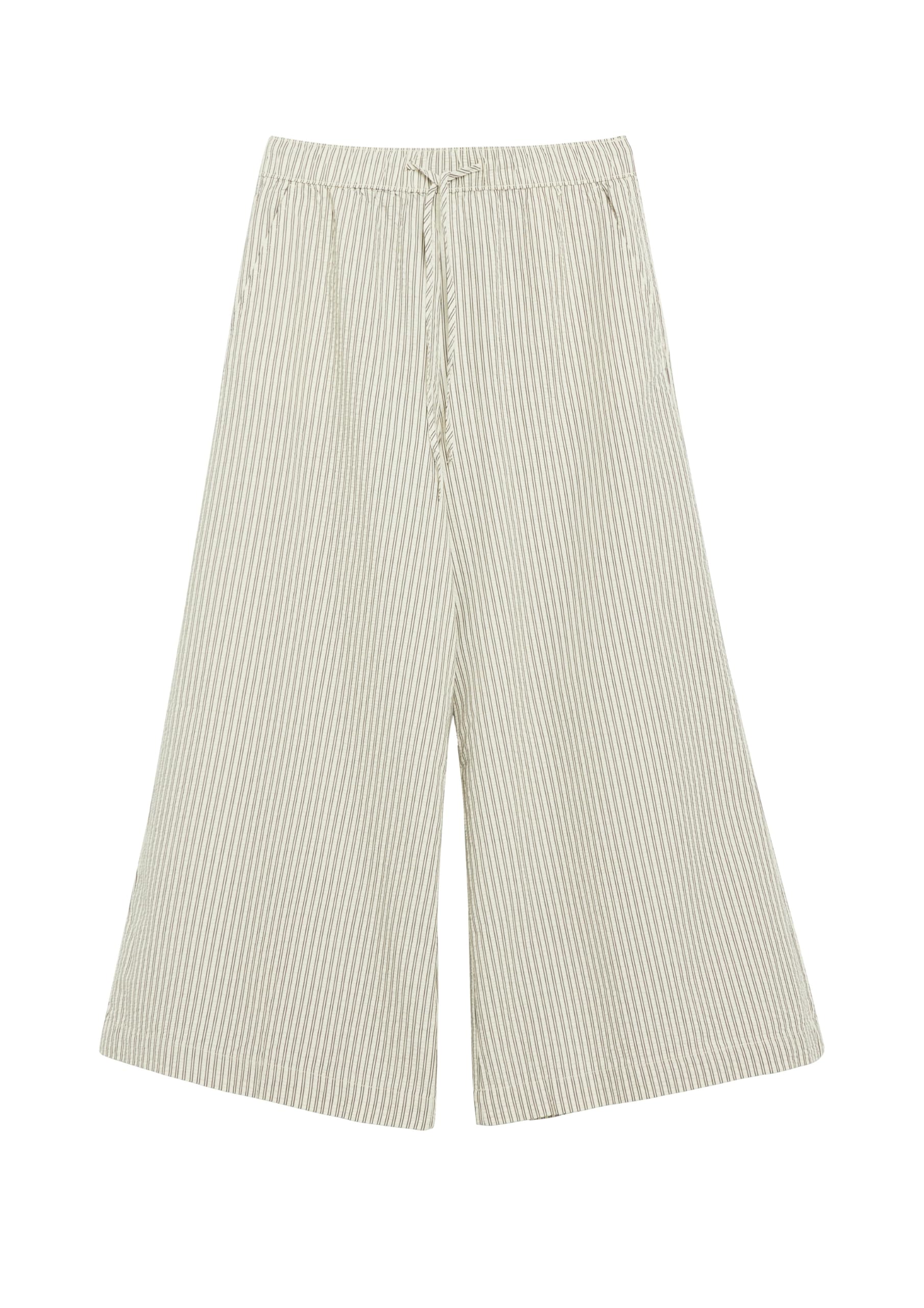 s.Oliver Damen Hose Culotte aus Seersucker mit Weitem Bein