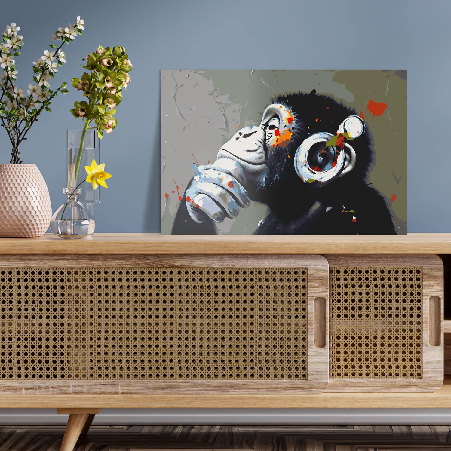 Malen nach Zahlen Erwachsene - AFFE Bob Bonkey 90 x 60 cm groß XL Premium-Malset ohne Rahmen, Hergestellt in unserer Produktion in Deutschland, Kreative