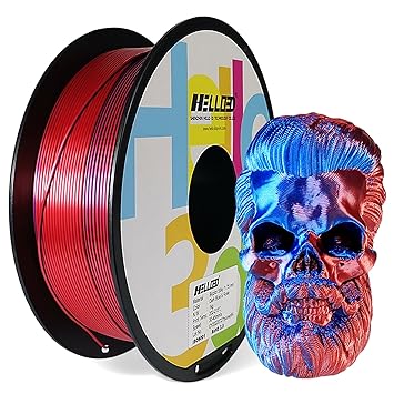 HELLO3D Silky Bicolor 3D Filament, Silky 3D Filament Dual Color, Blue-Red, 1.75mm 1kg