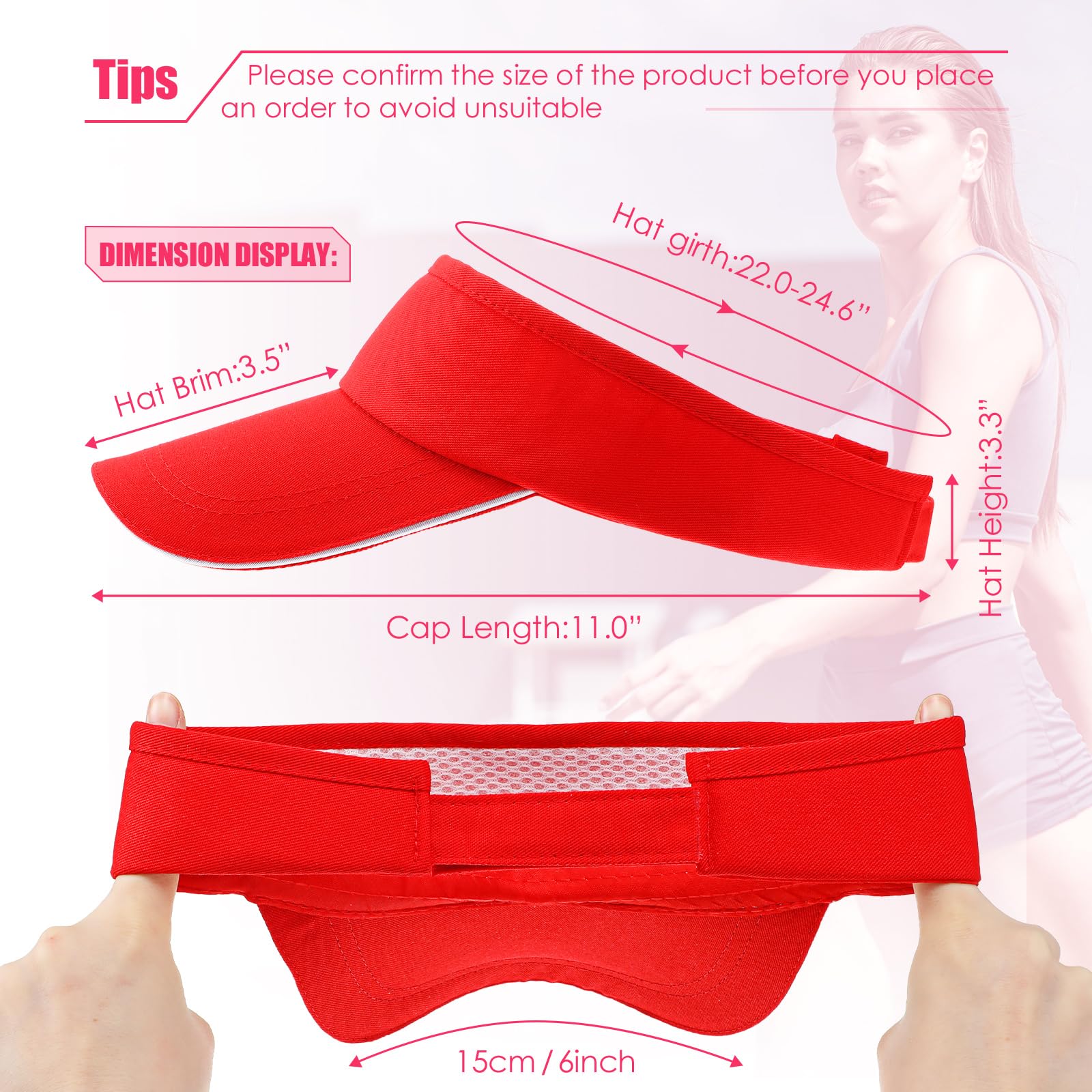 Bonuci 24 viseras a granel para mujer, sombrero de sol, viseras para hombre