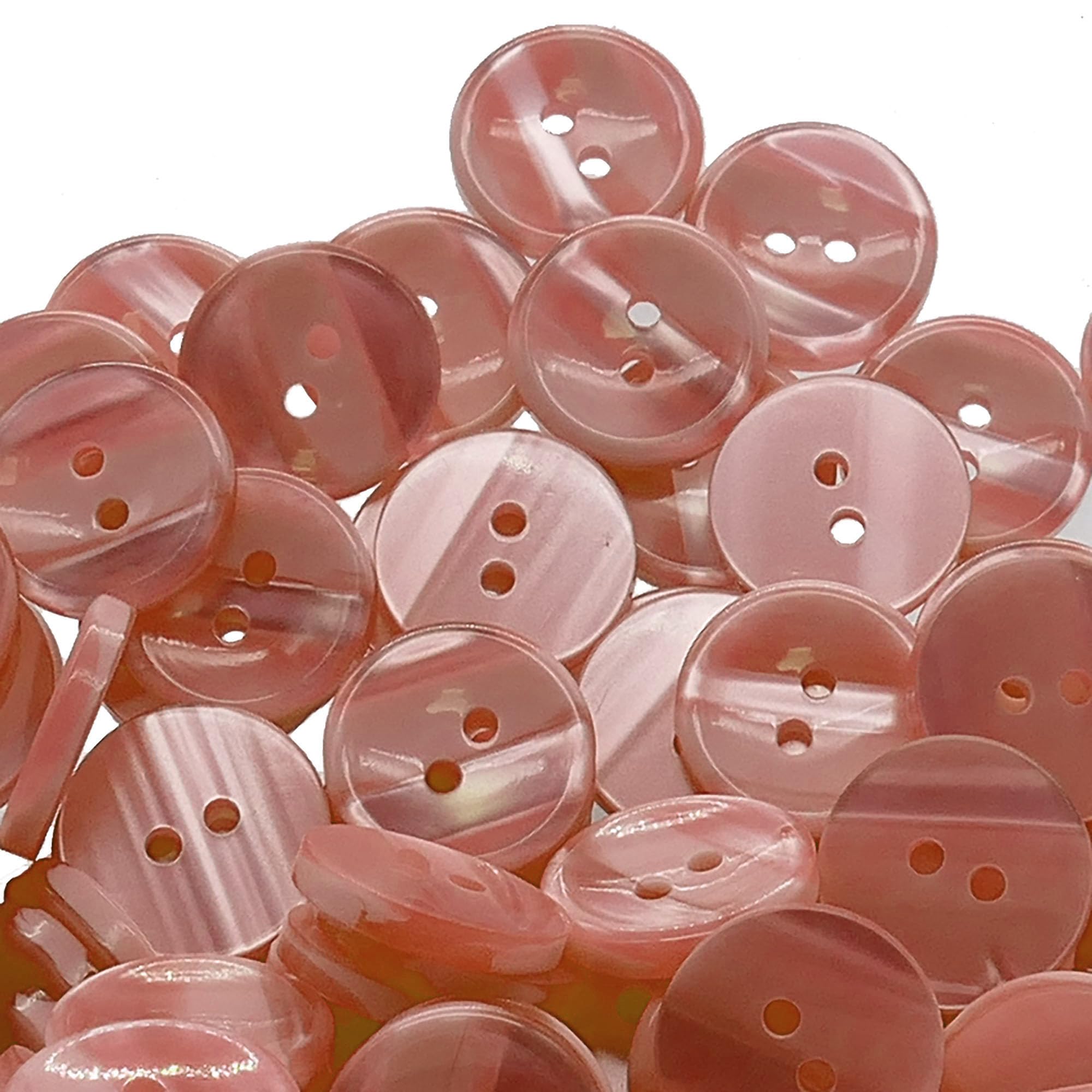 Shadow Stripe 2-Hole Variegated Polyester Buttons, Pale Pink 13mm (20L) Pack of 10