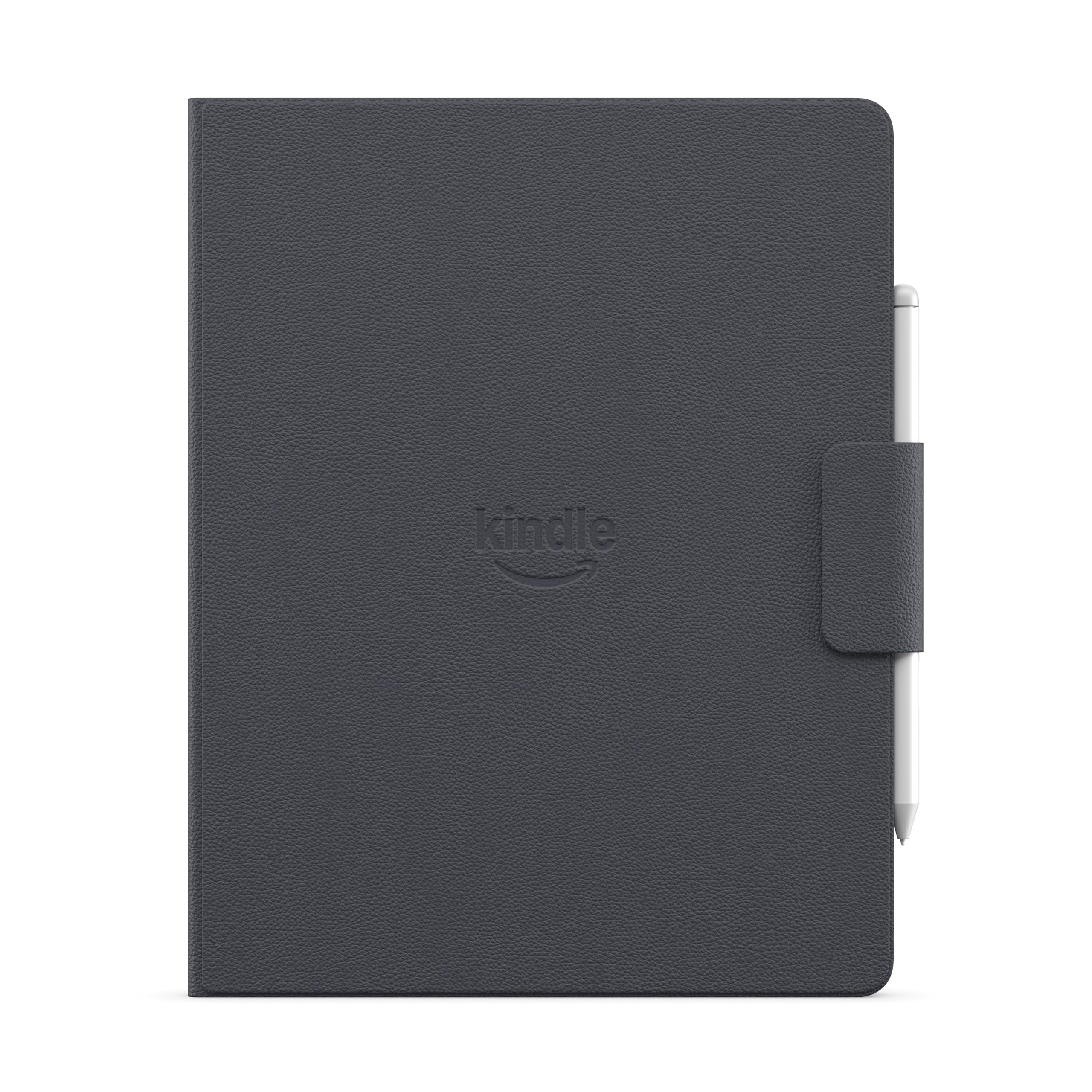 Introducing Amazon Kindle Scribe Executive Folio Cover with Magnetic Attach, Sleek Protective Case - Premium Leather Graphite