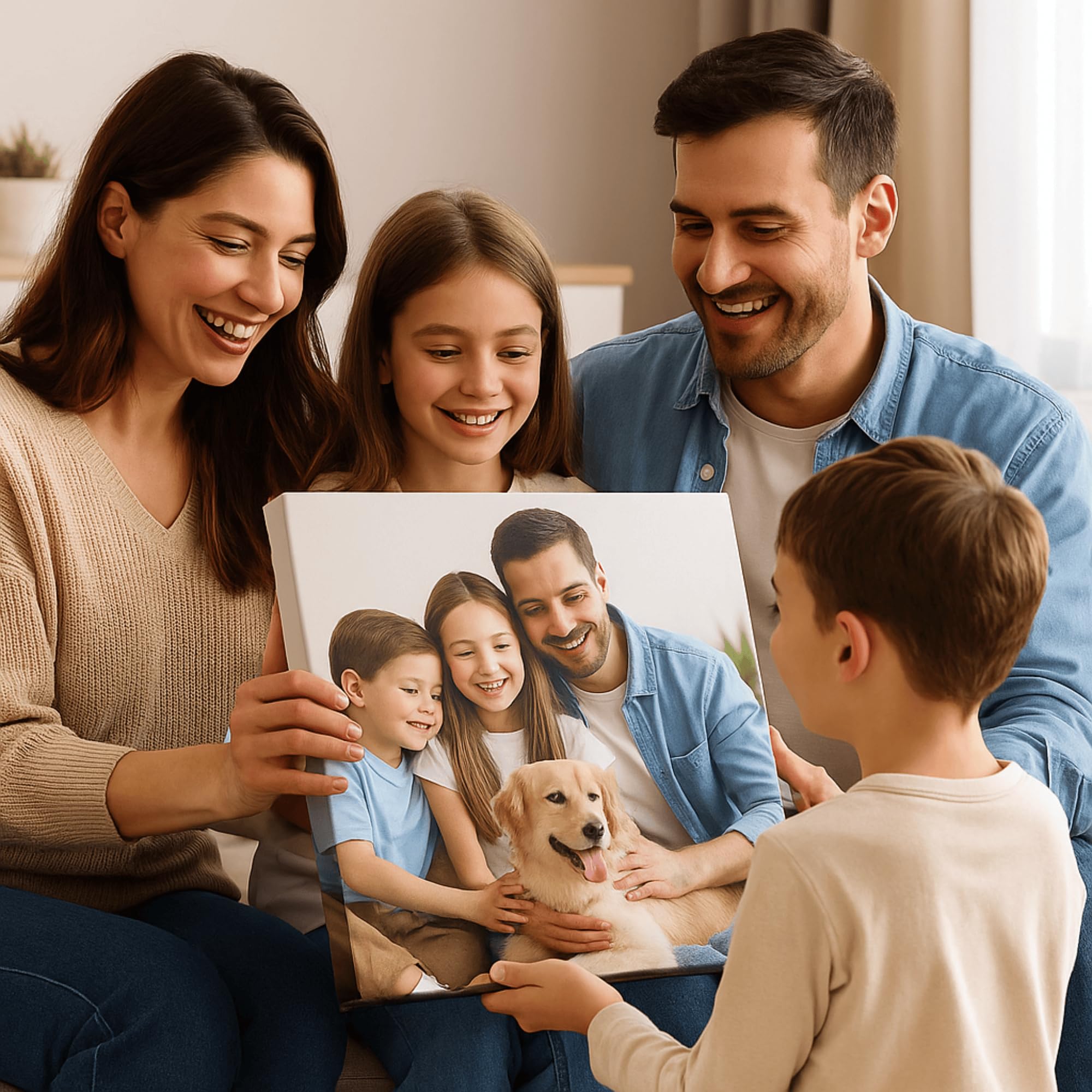 Telastampa Quadro Personalizzato con Foto HD, Canvas 100% Made in Italy - Telaio in Legno Incluso - Stampa Tela Personalizzabile in Alta Definizione - Idea Regalo Compleanno Anniversario (20x20 cm)