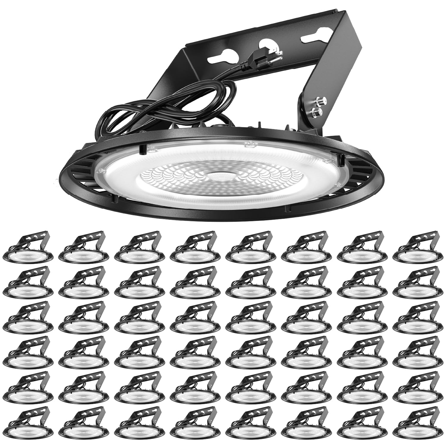 Sunco 48 Pack UFO LED High Bay Light with U Bracket Mounting 150W 19500 Lumens 5000k Ultra Bright