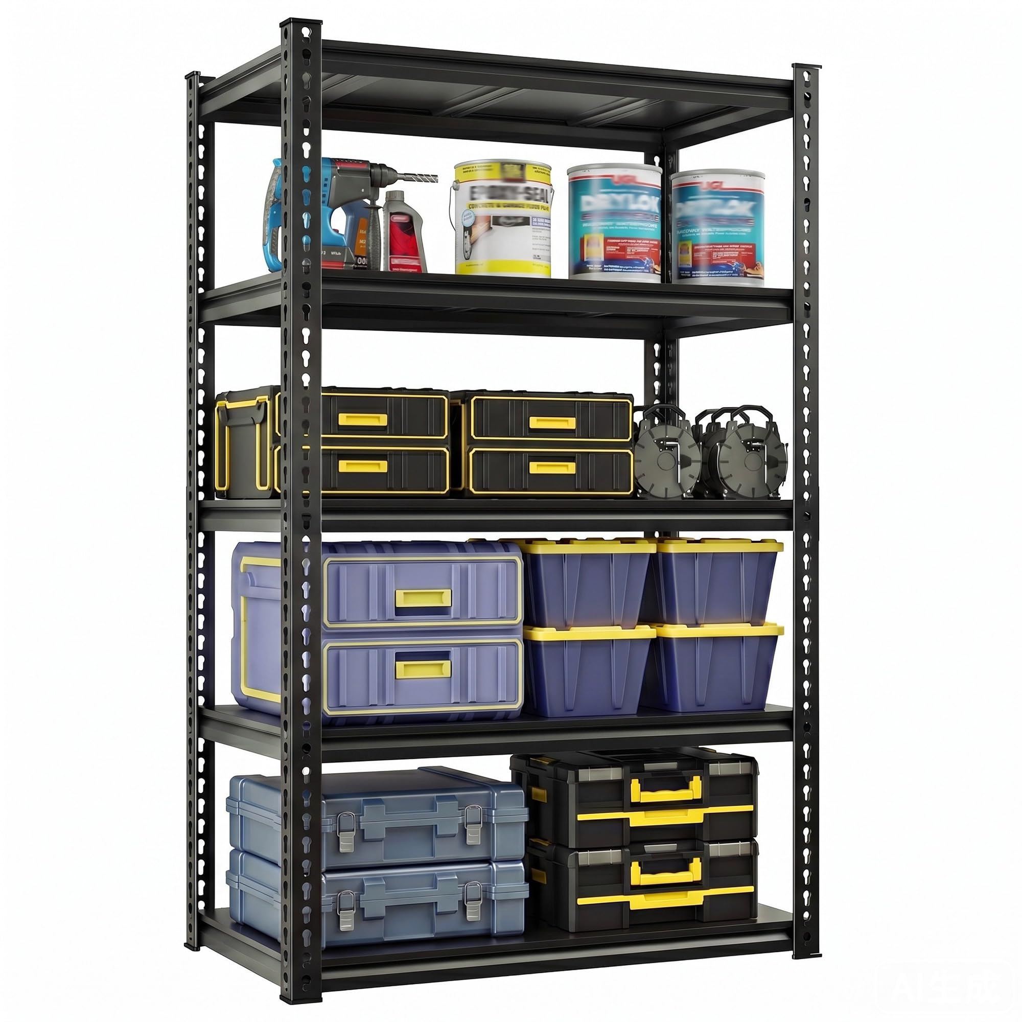 REIBII Heavy Duty 5-Tier Garage Shelving Unit, 1050KG Load Capacity