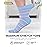 Pembrook Ankle Diabetic Socks for Women & Men - 4 Pairs Stripes (Gray, Purple, Pink, Light Blue) Moisture-Wicking, Wide Top, Quarter Non Binding Socks