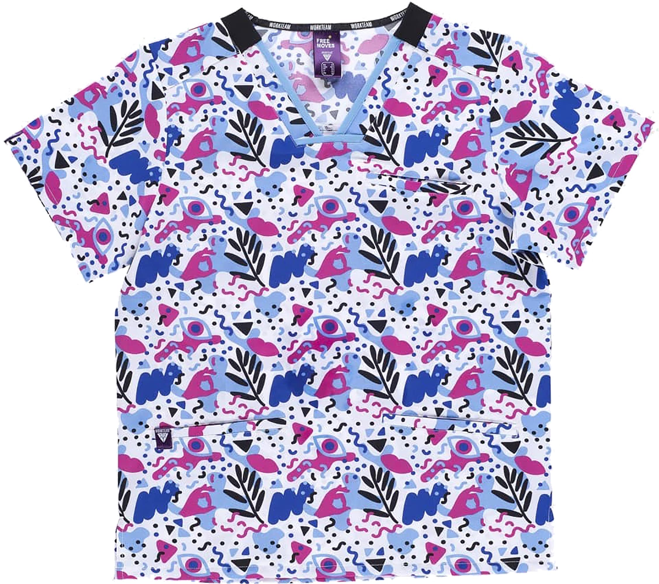 Work Team Workteam Casaca Sanitaria Estampada Unisex, Tejido ELÁSTICO. Uniforme Sanitario, Conjunto Sanitario, Camisa Médico, Enfermera, Dentista, Estética, Veterinaria, Hostelería.