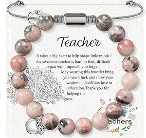Stocking Stuffers for Teens, Christmas Gifts for Mom from Daughter Beaded Bracelets for Women Teen Girl Gifts Adjustable Charm Link Bead Birthday Graduation Gift for Her Girlfriend Sister