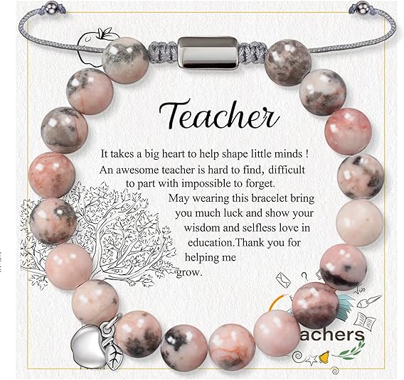 Stocking Stuffers for Teens, Christmas Gifts for Mom from Daughter Beaded Bracelets for Women Teen Girl Gifts Adjustable Charm Link Bead Birthday Graduation Gift for Her Girlfriend Sister