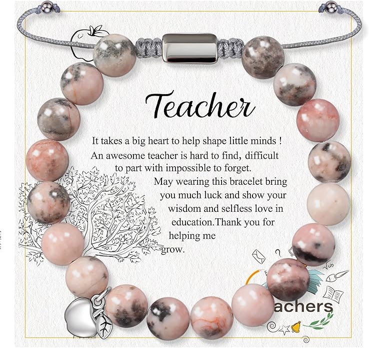 Stocking Stuffers for Teens, Christmas Gifts for Mom from Daughter Beaded Bracelets for Women Teen Girl Gifts Adjustable Charm Link Bead Birthday Graduation Gift for Her Girlfriend Sister
