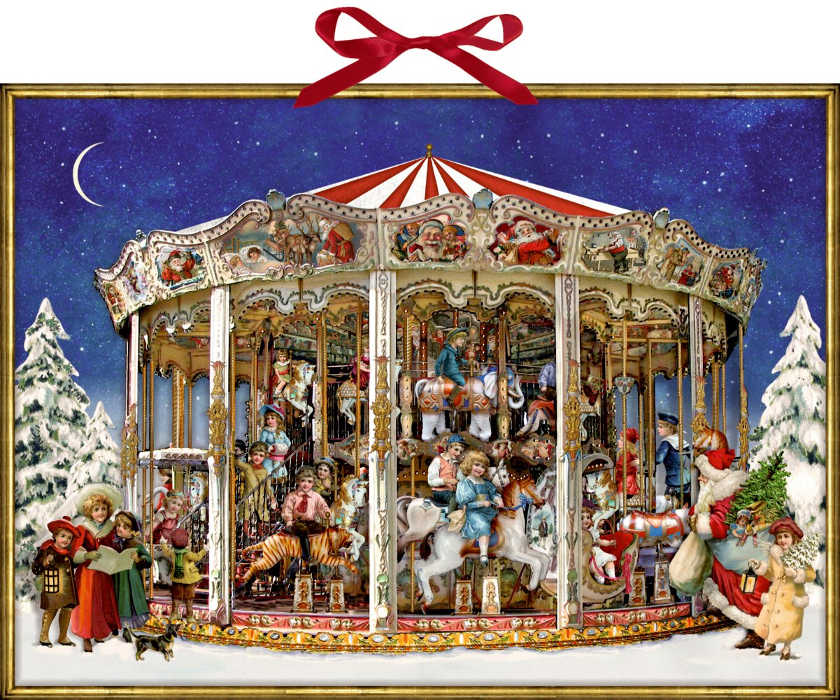 Coppenrath The Christmas Carousel Huge Traditional German Advent Calendar 52 cm Wide x 38 cm