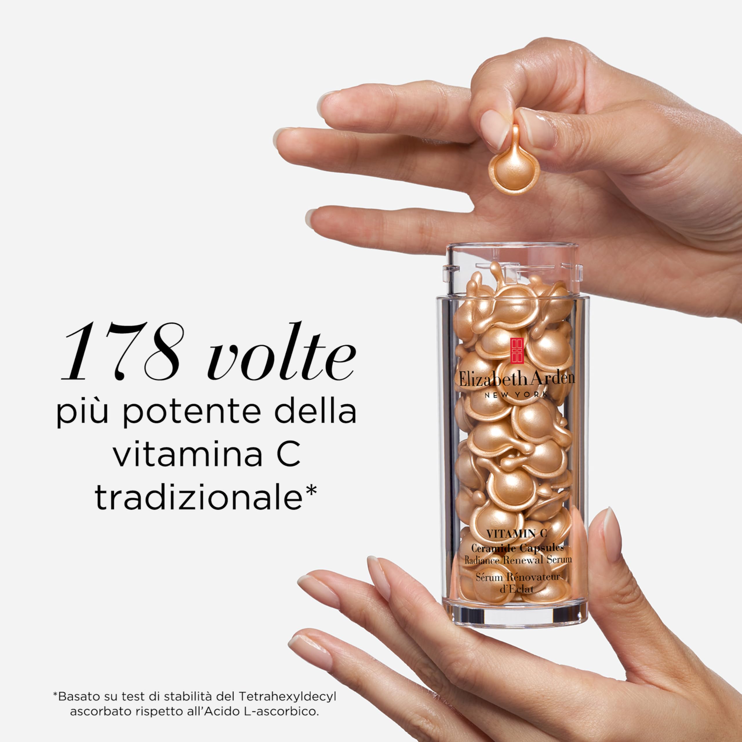 Elizabeth Arden - Ceramide Capsule, Siero alla Vitamina C, Stimolano e Prolungano la Luminosità, Riducono l'Invecchiamento della Pelle, Dose Singola, Applicare 1 al Giorno - 60 Capsule
