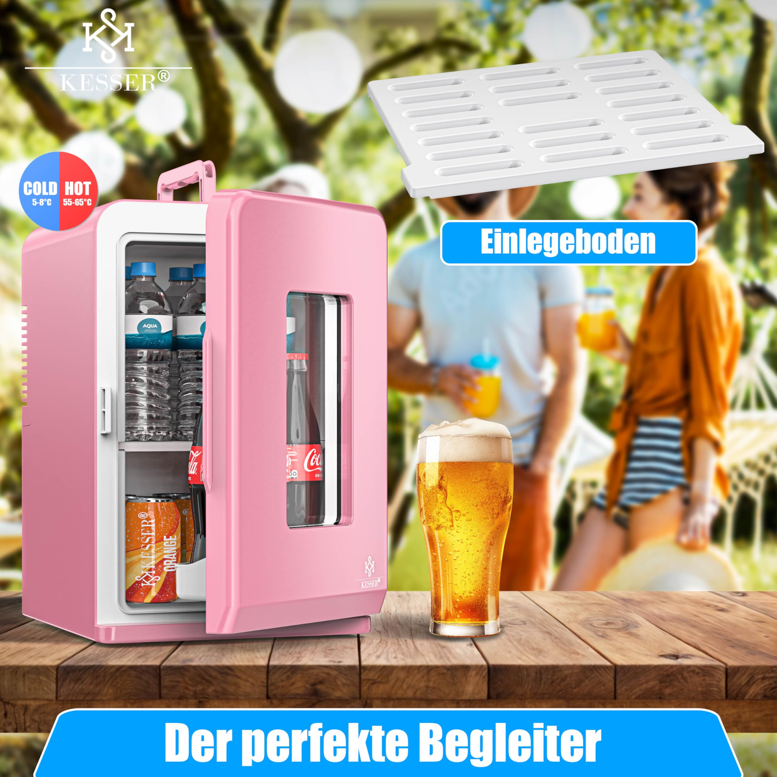 KESSER Mini réfrigérateur 2 en 1 Glacière 15 litres Chauffage AC DC 220-240 V/12 V