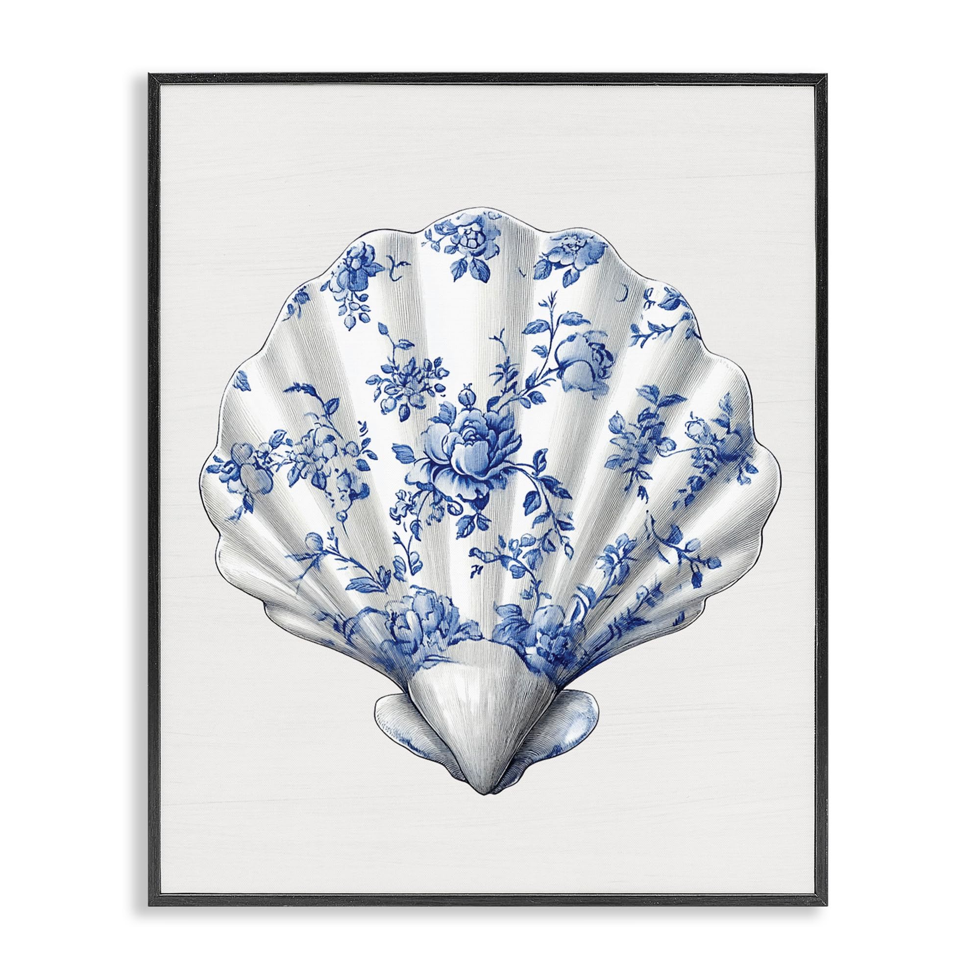 'Funky Toile Seashell'| Framed Giclee Art