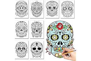 32 Pcs Day of The Dead Coloring Posters Sugar Skull Paper Coloring Posters
