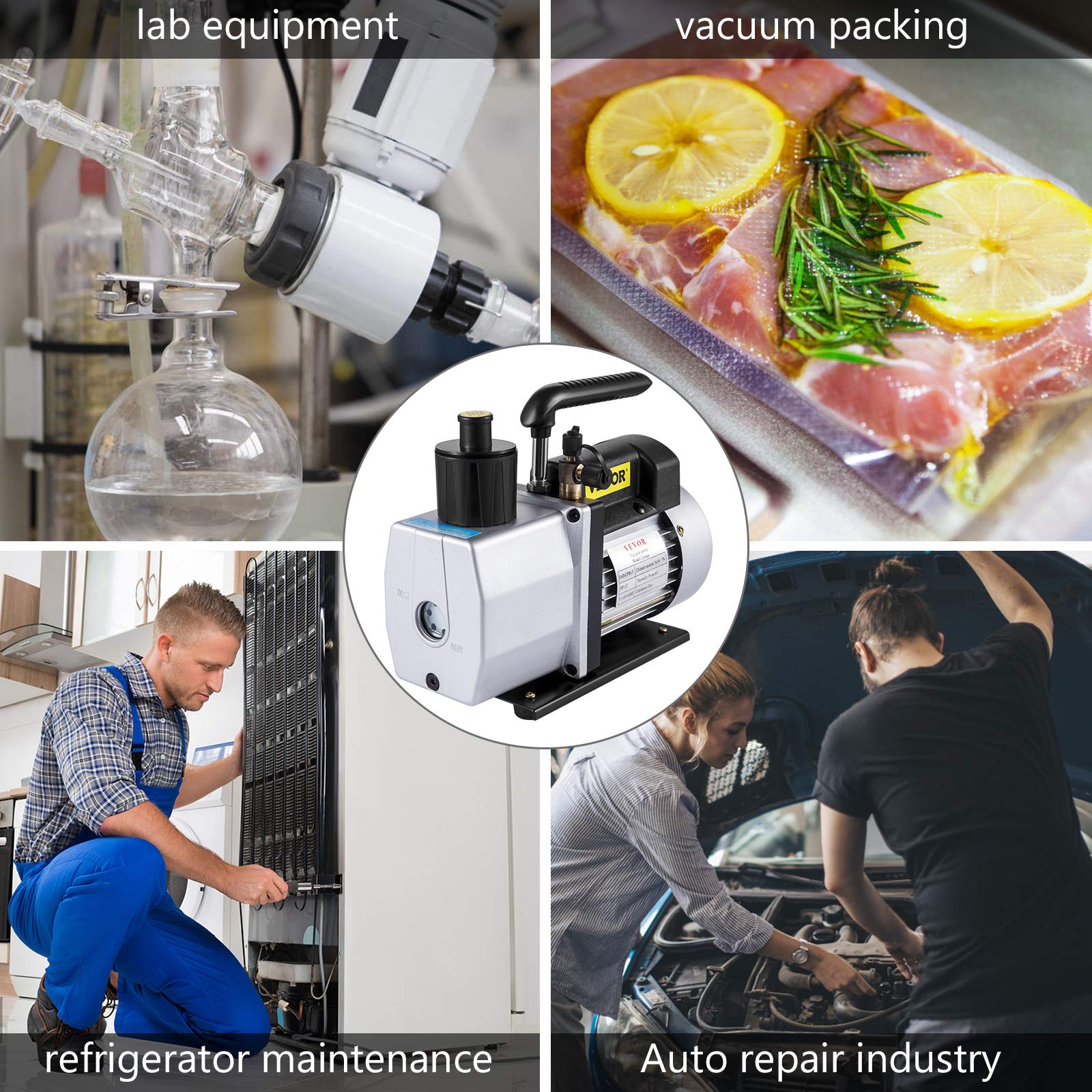 VEVOR Vacuum Pump 5CFM 1/2 HP Two Stage Air Conditioning Vacuum Pump