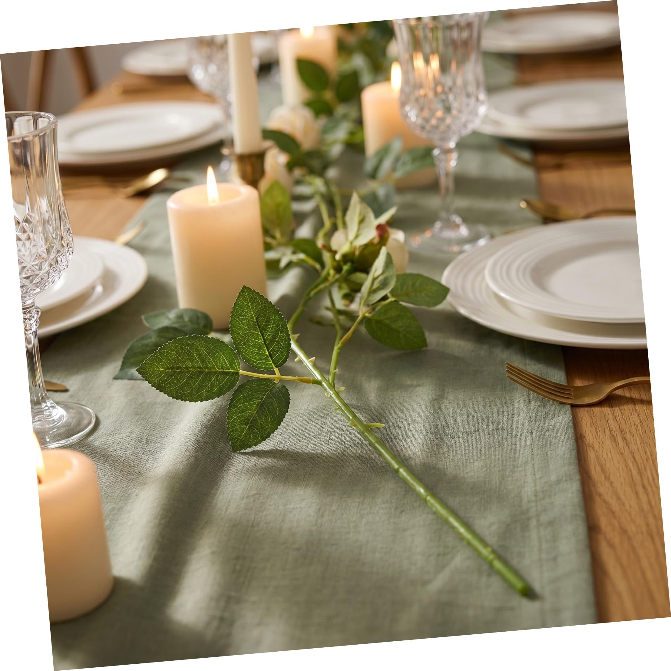 HEMOTON 60 Piezas Decoración para Bodas de Rosas Verdes de Plástico y Hierro, Compactos y Fáciles de Moldear para Manualidades y Proyectos DIY