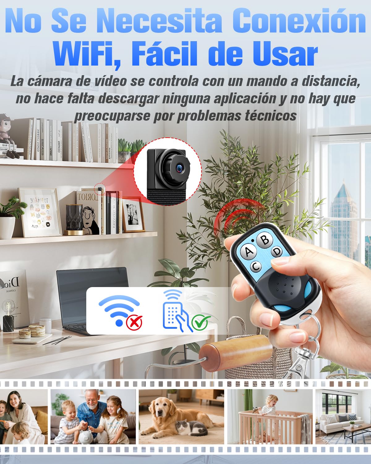 Cámara Espía Oculta, Mini Camaras Espias 1080P HD, Portátil Cámara de Vigilancia Miniatura Camara Camuflada con Detección de Movimiento Larga Duración de Batería