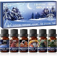 冬季精油礼品套装 6 件装 冬季精油 家庭和汽车护理蜡烛和肥皂制作 10 毫升,适合朋友和父母圣诞节