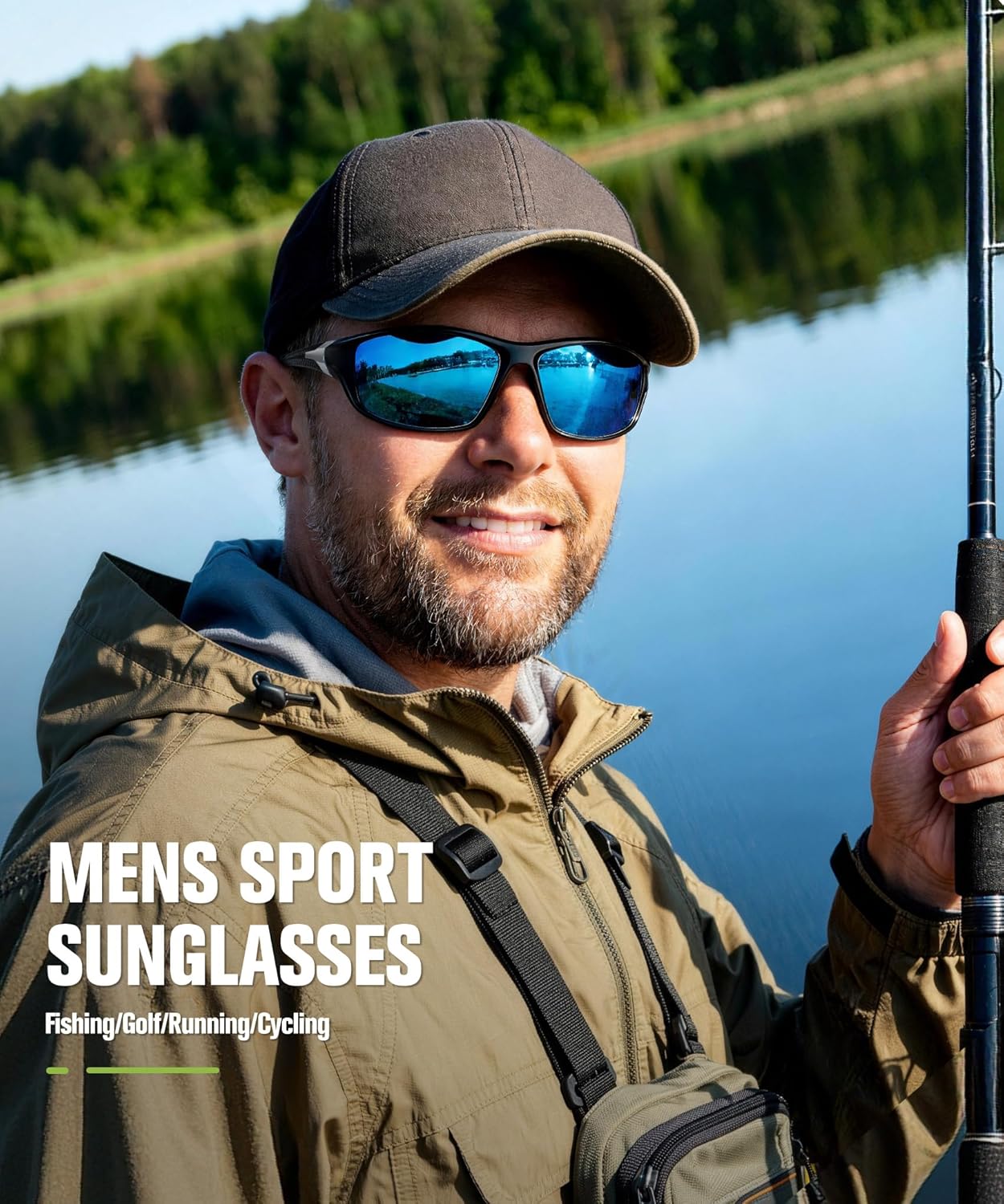 Polarized Sunglasses Men Sports Sunglasses for Men UV400 Sunglasses for Driving Golf Cycling Fishing Running