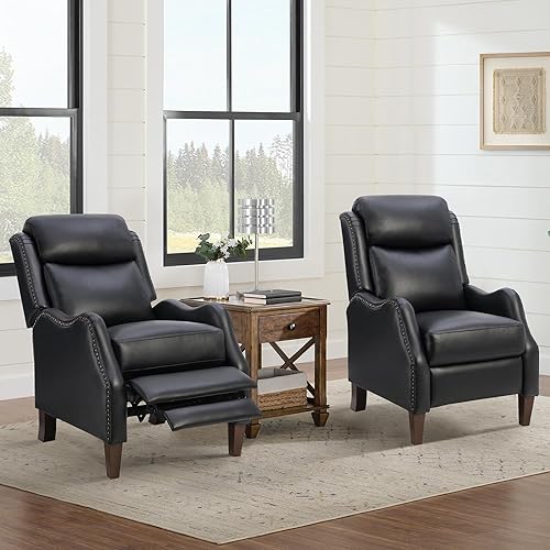 Miniatura 2 de Sillón reclinable de cuero sintético con decoración de remaches, sofá individual para sala de estar y dormitorio