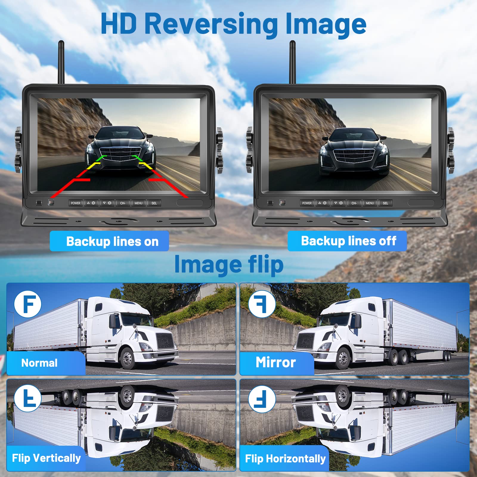 Telecamera Retromarcia Wireless Hikity 7 Pollici - HD, Impermeabile IP69, Per Camion E Camper - Foto 4