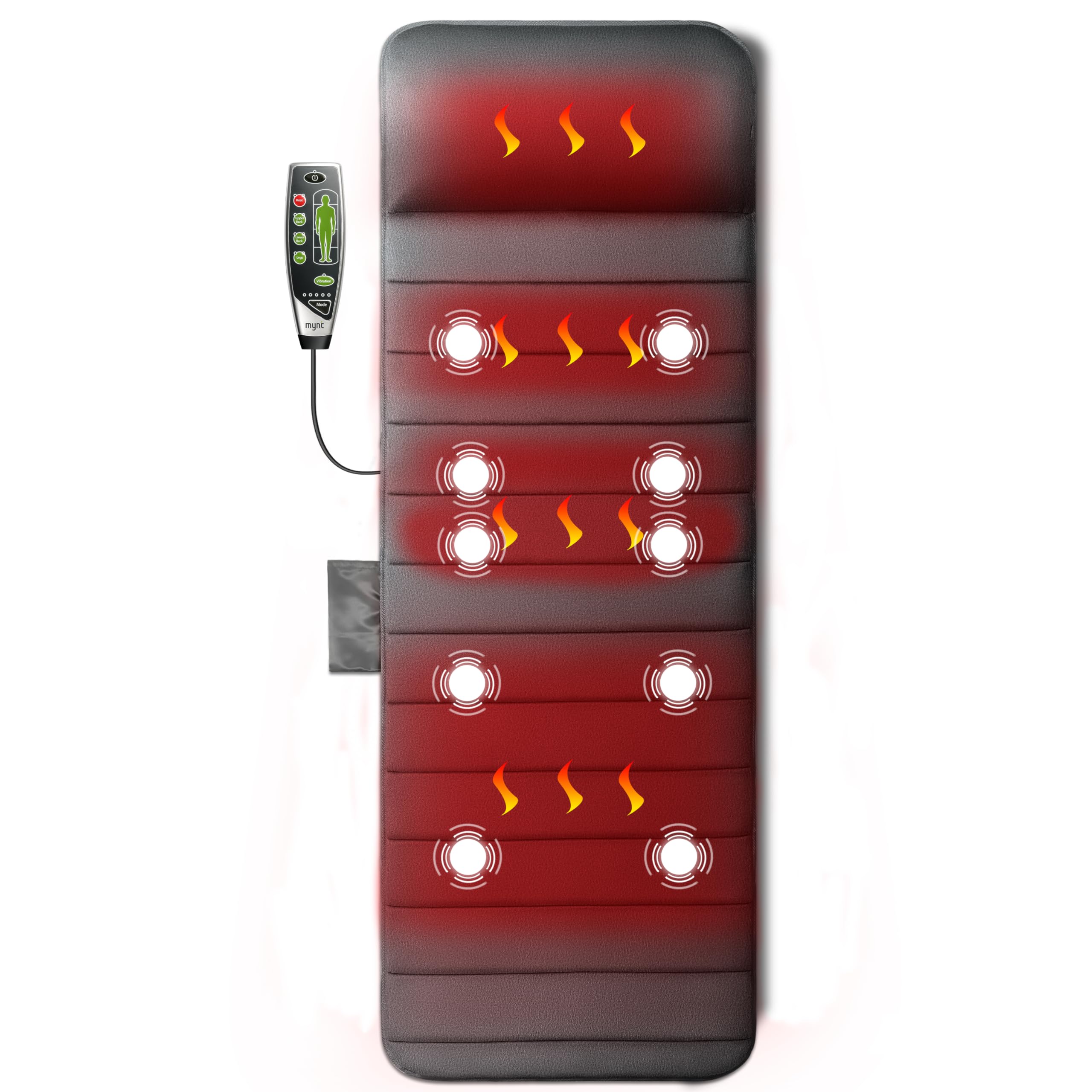 Mynt Full Body Massage Mat with Heat,Vibration Massage Mattress with 6