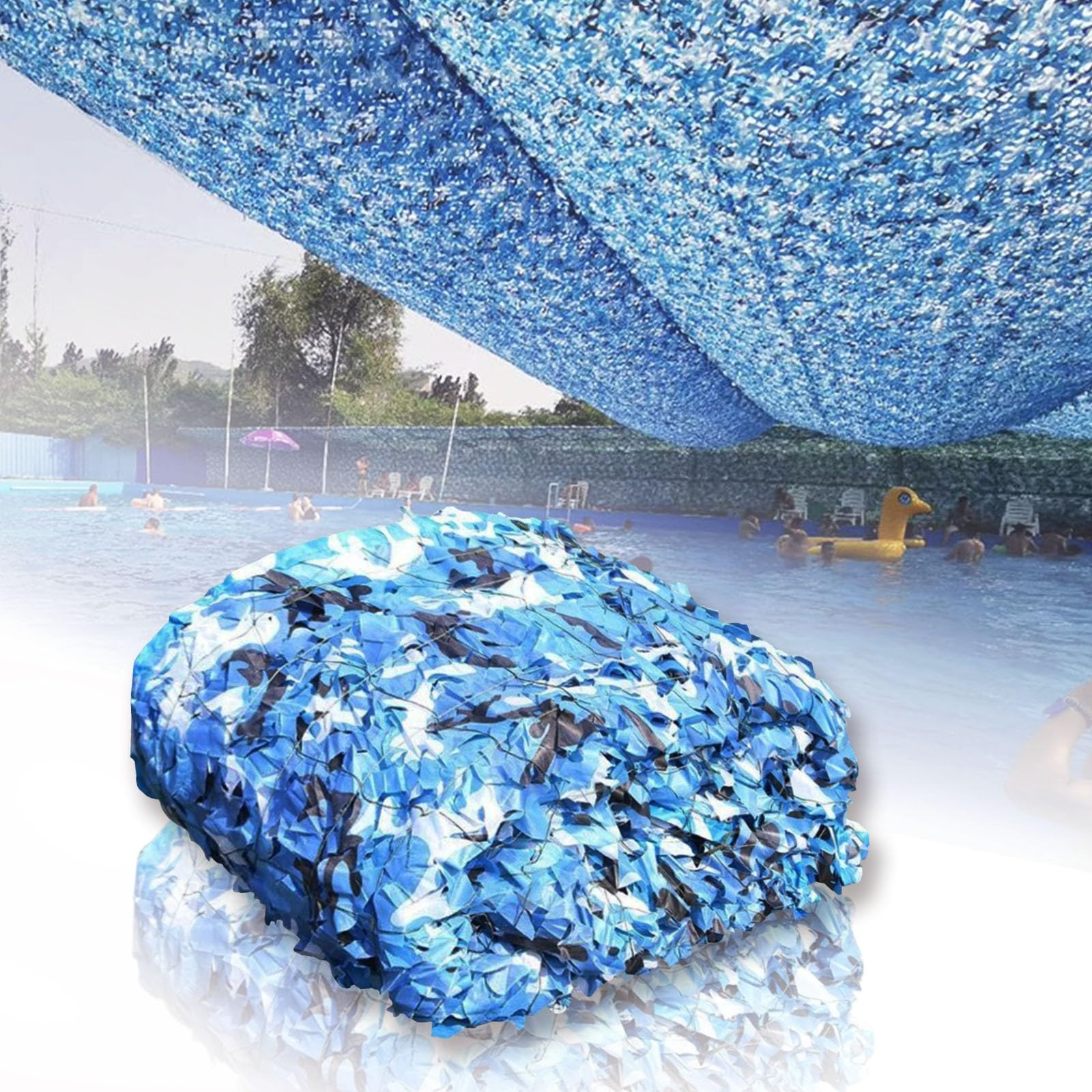 Filet de camouflage militaire bleu pour créer de l'ombre au camping