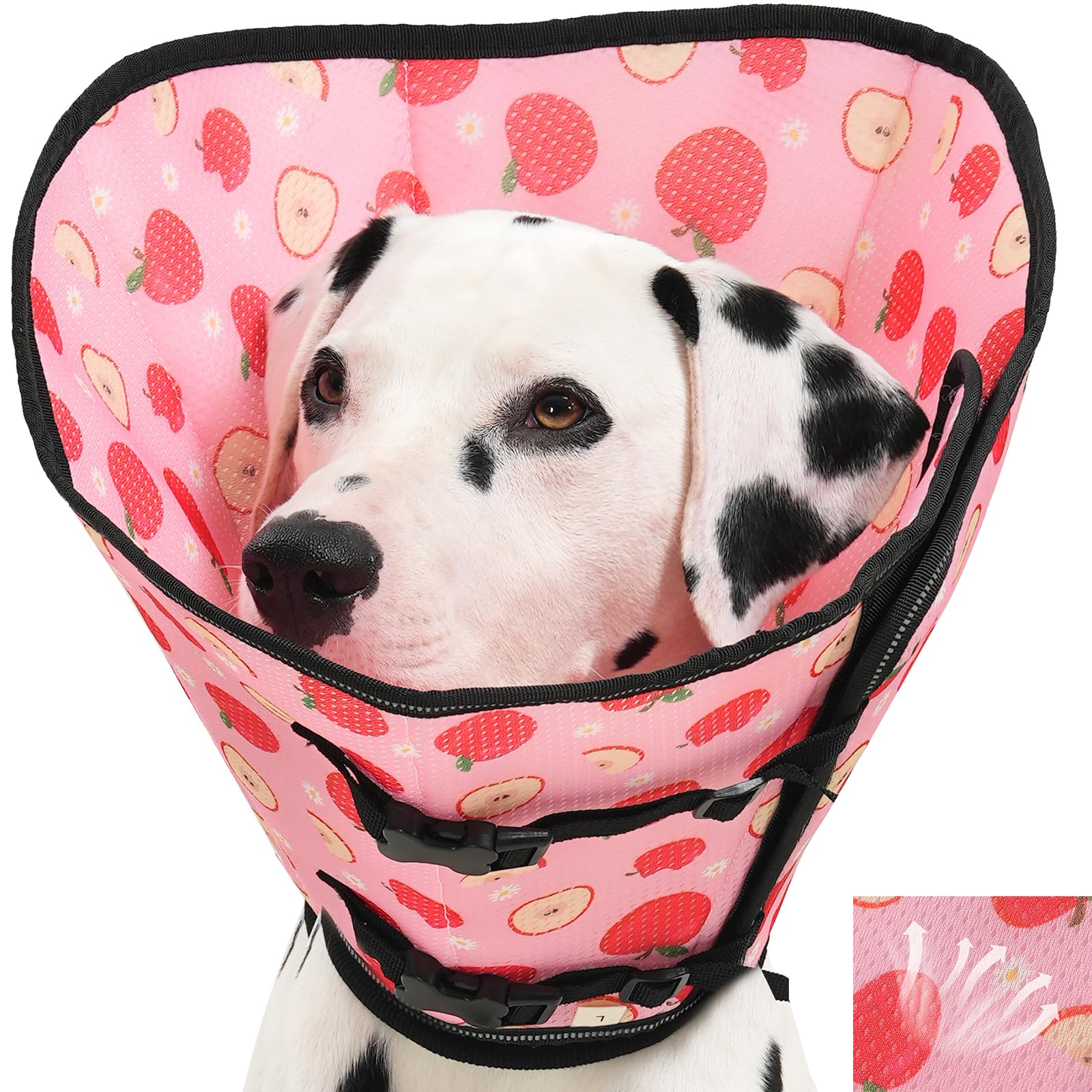 Avont 2026 Upgraded Dog Recovery Collar, Breathable Mesh Elizabethan Collar – Soft Dog Cone Alternative After Surgery to Stop Licking, Foldable/Adjustable/Secure-Fit for Medium Large Dogs, Apple (XL