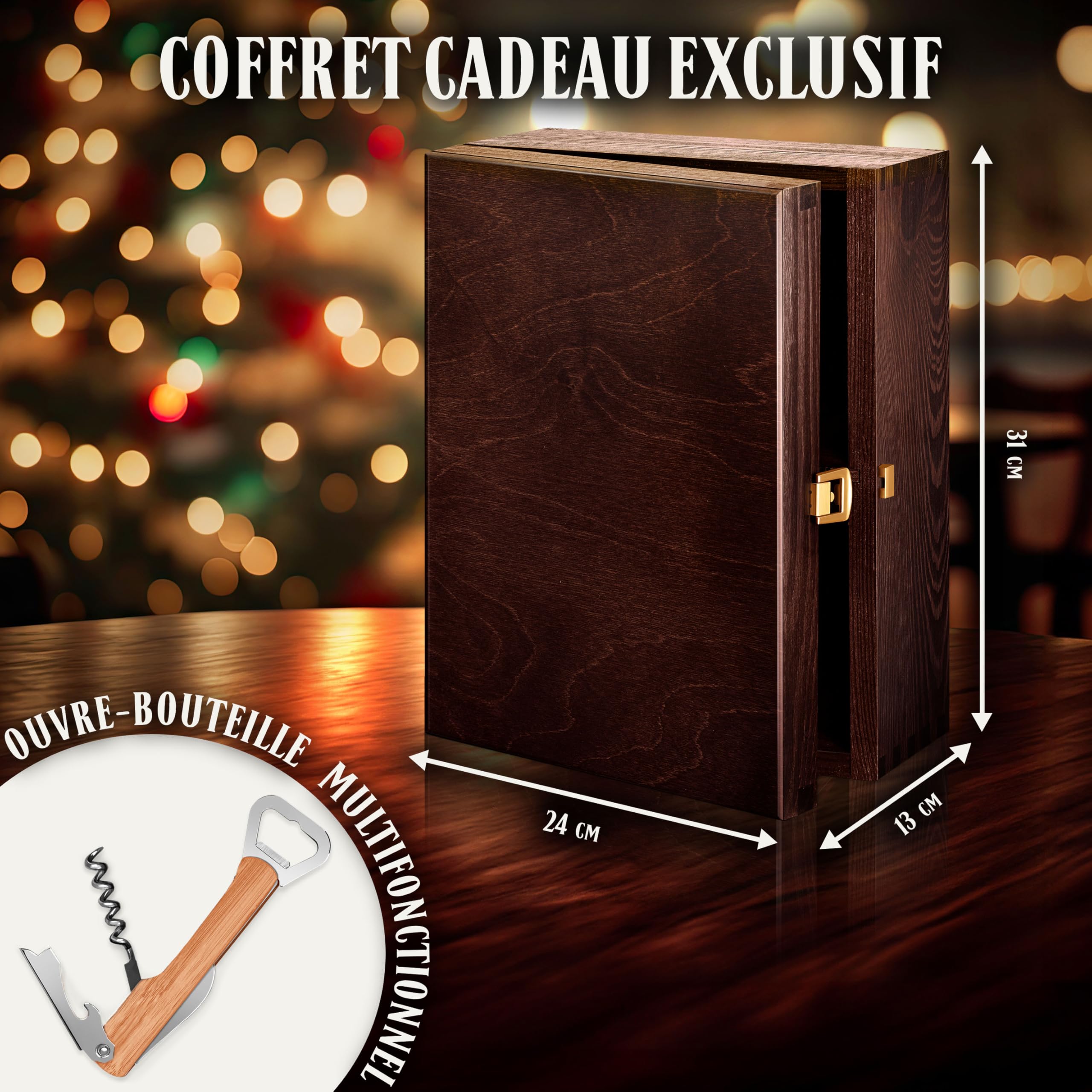 Maverton Carafe et 2/4 / 6 verres - Avec motif décoratif - Ensemble personnalisé pour homme - Set élégant pour lui - Ensemble à whisky au design unique - Pour connaisseur - Cadeau Noel - Couronne