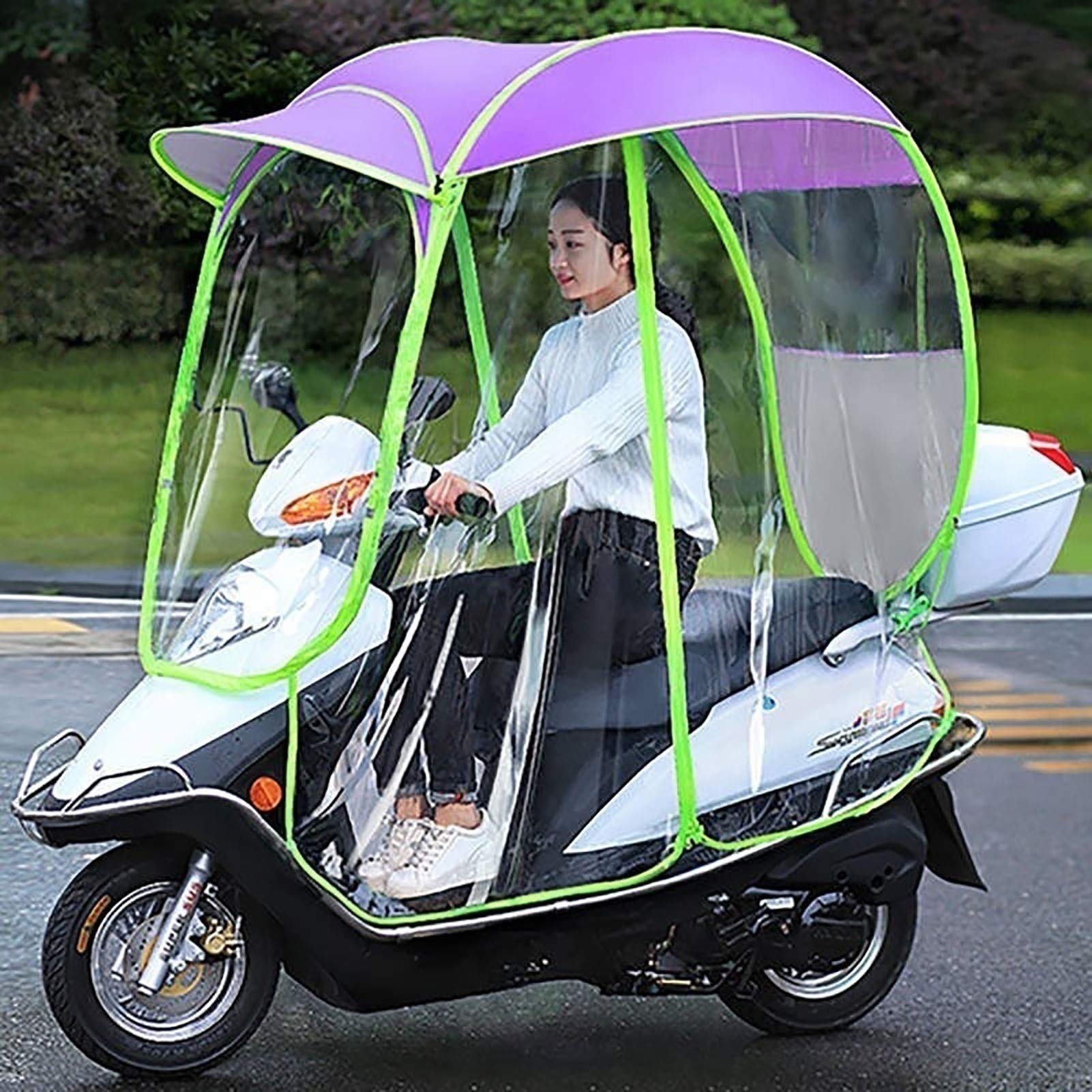 Copertura parasole universale per moto elettrica, copertura impermeabile per scooter, copertura per ombrellone per tettuccio per auto a batteria (viola)