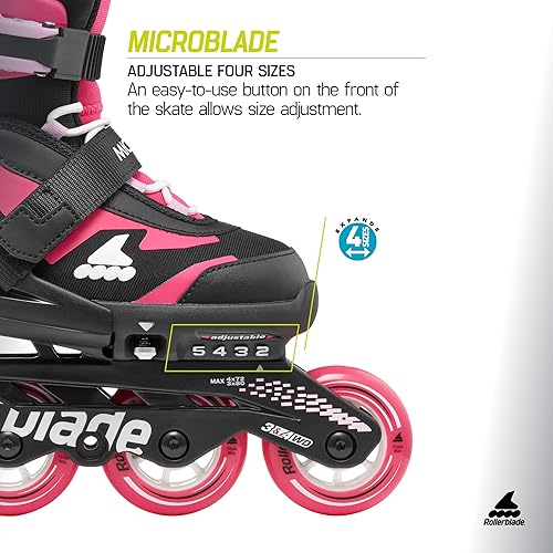 Miniatura 4 de Rollerblade Microblade - Patines en línea ajustables para niños, para jóvenes, rendimiento juvenil