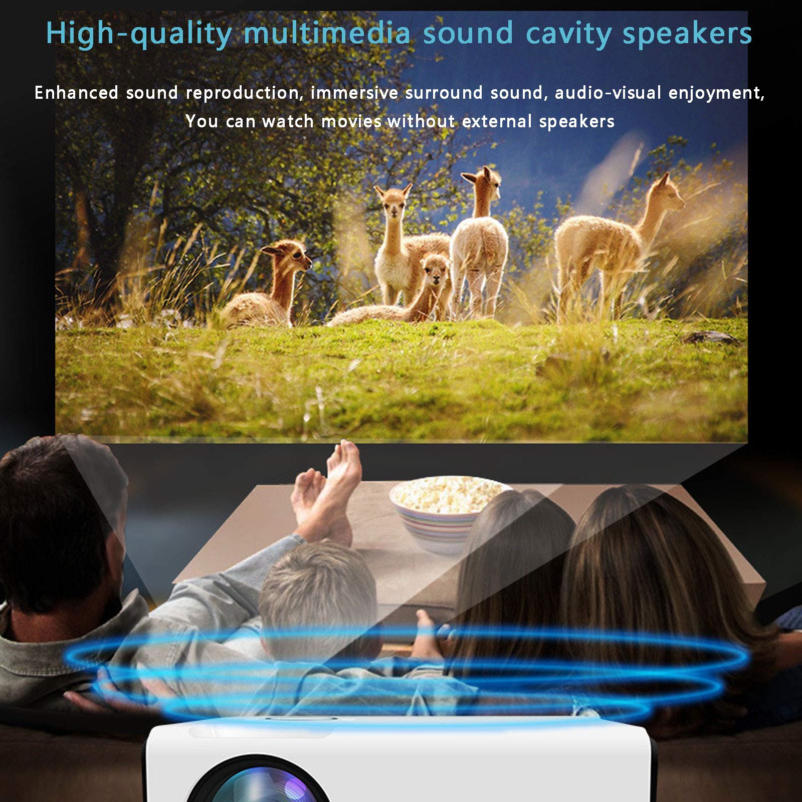 Mini Proiettore Proiettore Portatile LED Home Theater Cinema Proiettori di Film Portatile Stabilità Durata della Vita Supporto PC Portatile Smartphone Ingresso HDMI Proiettore Tascabile