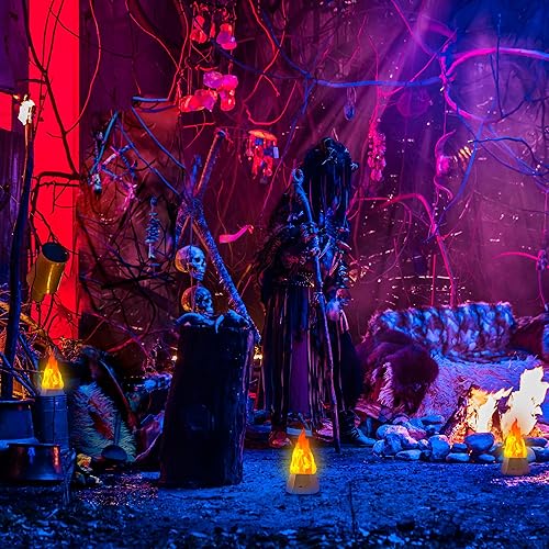 Miniatura 9 de Luces LED de llama, velas sin llama, batería recargable, fuego falso con llama parpadeante, luz nocturna LED para dormitorio de niños, al aire