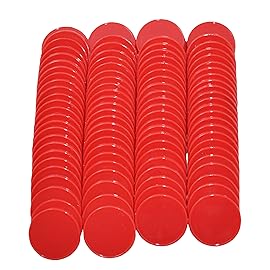 Smartdealspro Set of 100 25MM/1 Inch Opaque Plastic Learning Counting Counters Poker Chips (Red)