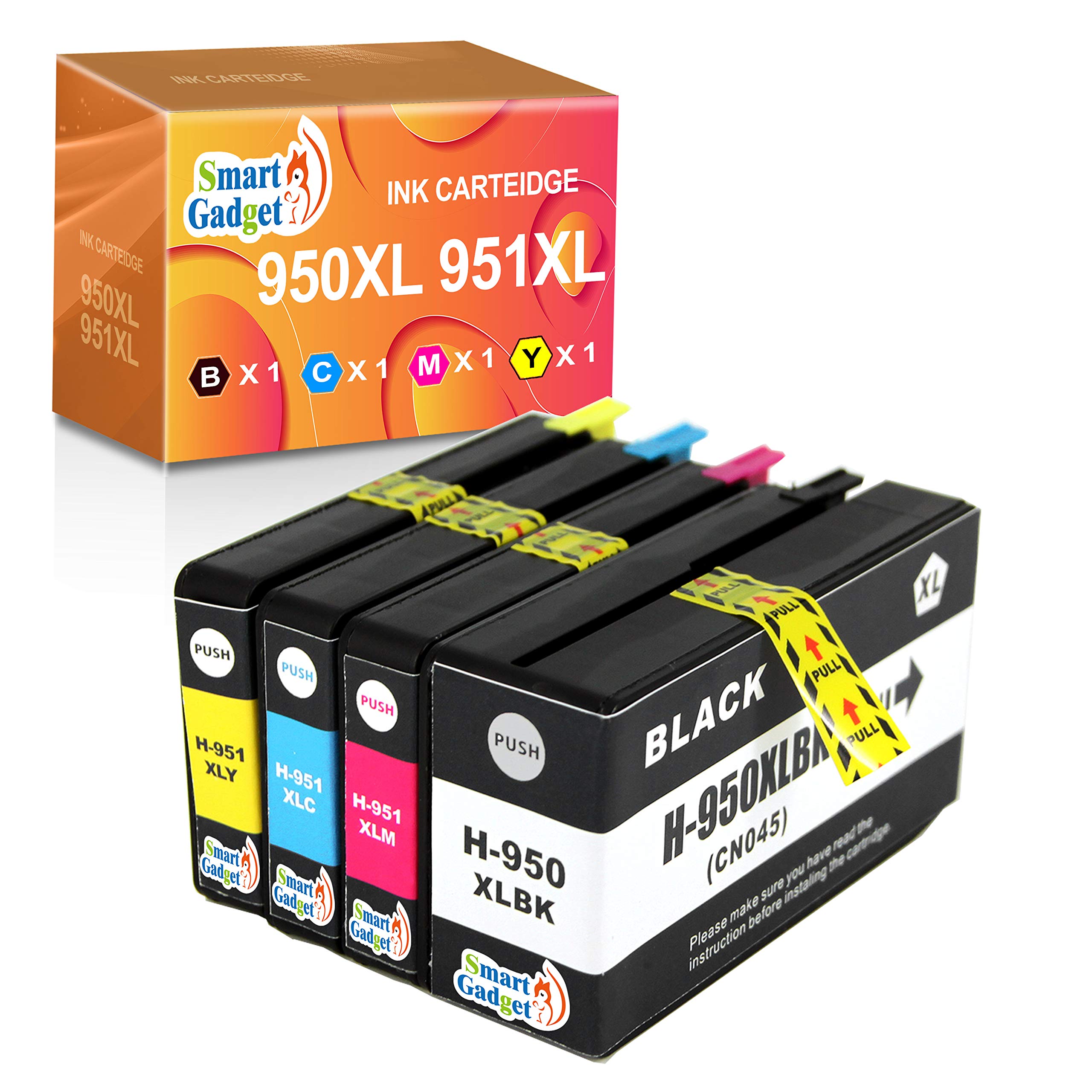 Smart Gadget Compatible Ink Cartridge Replacement HP 950XL 9051XL 950 951 | Use with Pro 8100 8600 8610 8615 8620 8625 8630 8640 8660 251dw 276dw 271dw Printers | 4 Pack
