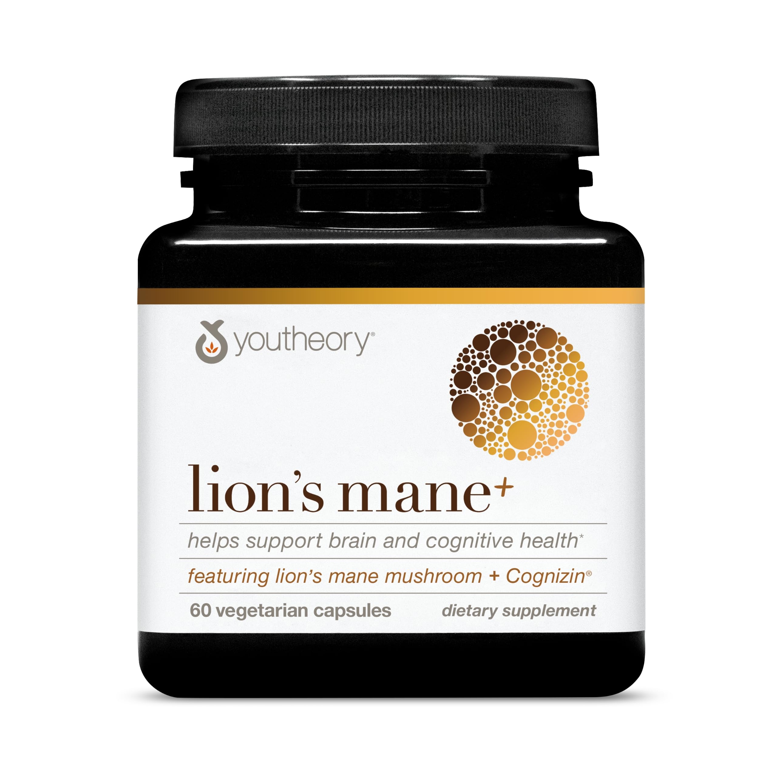 Youtheory Lion's Mane Plus, 60 Vegetarian Capsules, 20-Day Supply 60 Count (Pack of 1)