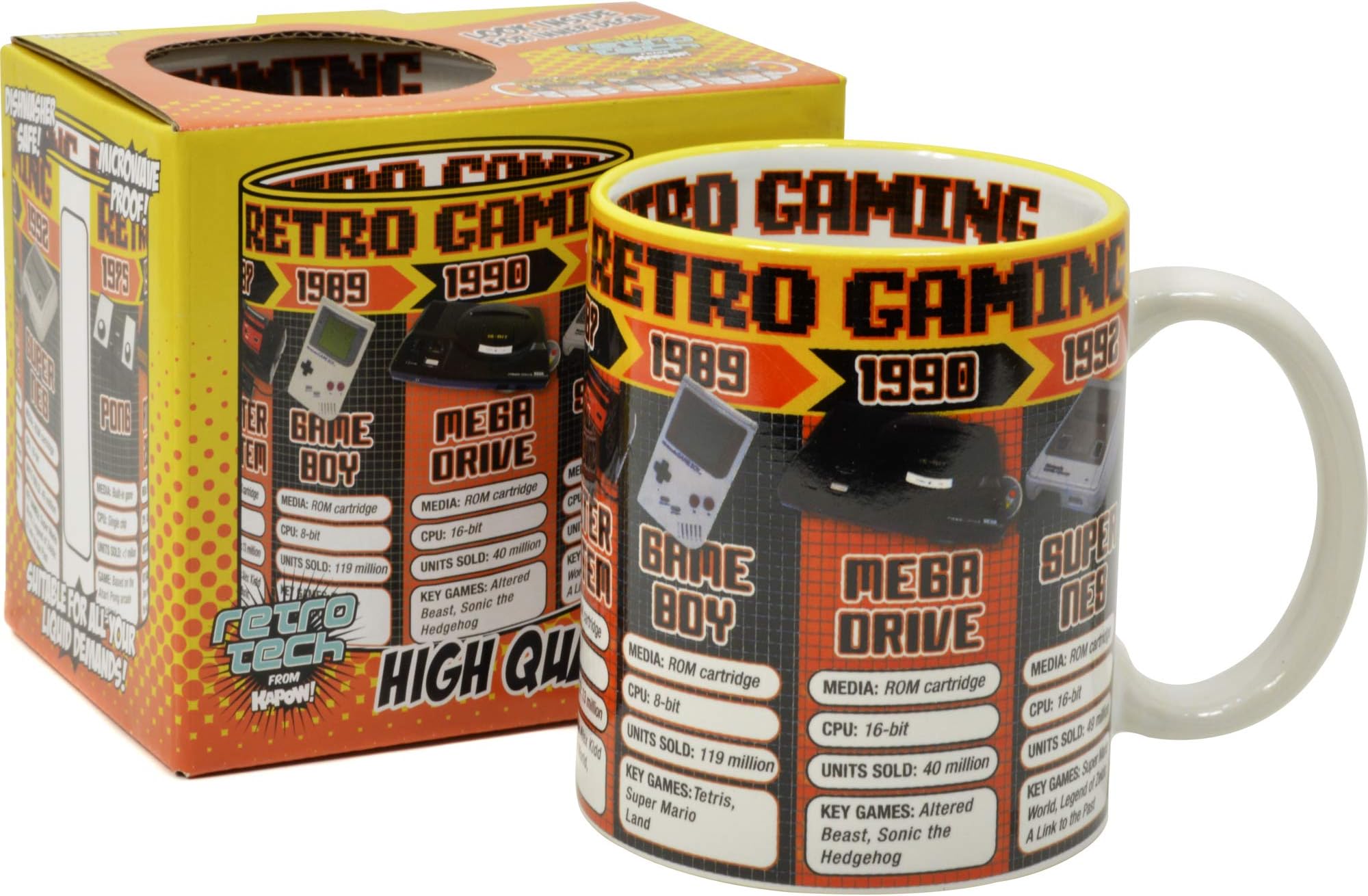 Retro Game Consoles Mug. Gamer Gift Idea, Ceramic, 250ml