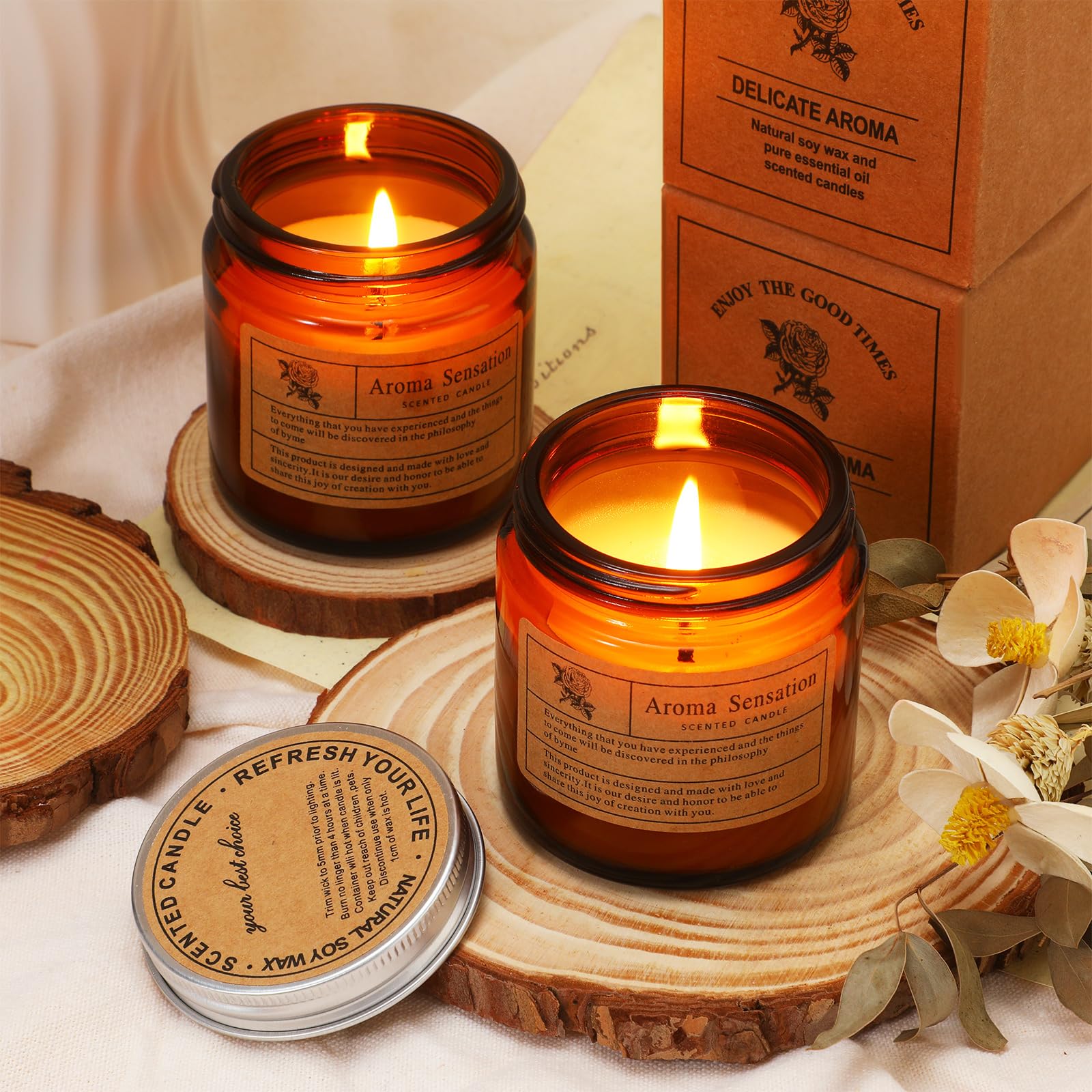MTLEE Set regalo da 36 candele profumate per la casa, candele profumate per aromaterapia a lunga durata, per compleanno, insegnante, Ringraziamento, anniversario (stile semplice)